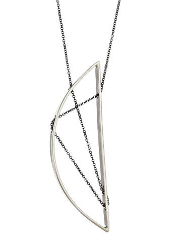 Eames Necklace in Sterling Silver and Oxidized Silver Chain