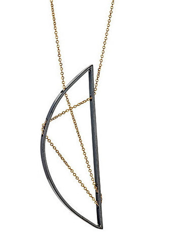 Eames Necklace in Oxidized Silver and Gold