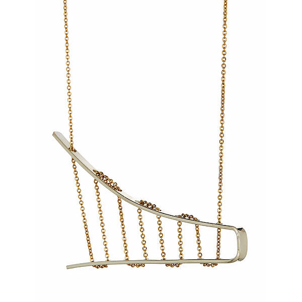 Span Necklace in Sterling Silver and Gold