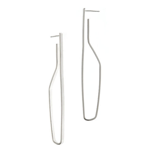 Brancusi Hoops in Sterling Silver