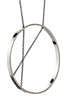 Inner Circle Necklace in Sterling Silver and Oxidized Silver Chain