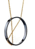 Inner Circle Necklace in Oxidized Silver and Gold