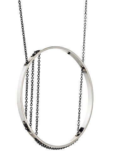 Corinthia Necklace in Sterling Silver and Oxidized Silver Chain