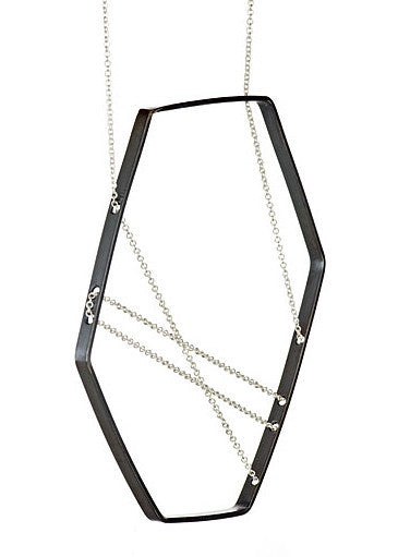 FORME Necklace 111 in Oxidized Silver and Sterling Silver Chain