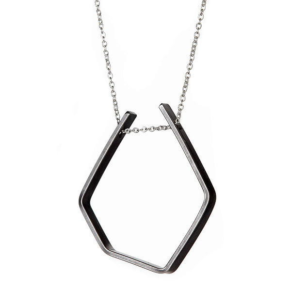 Eero Necklace in Oxidized Silver and Sterling Silver Chain