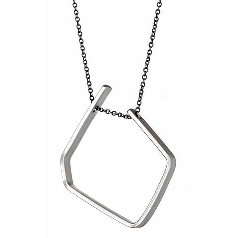 Eero Necklace in Sterling Silver and Oxidized Silver Chain