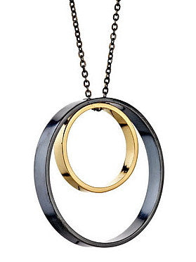 Delvaux Necklace in Oxidized Silver and  Gold