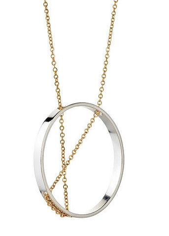 Inner Circle Necklace in Sterling Silver and Gold